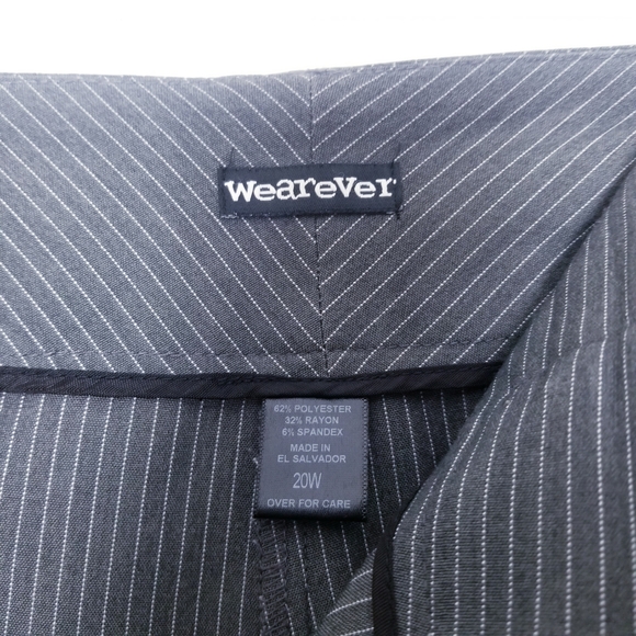 Wearever Striped Gray White Dress Pants Women Plus Size 20W - Picture 2 of 10